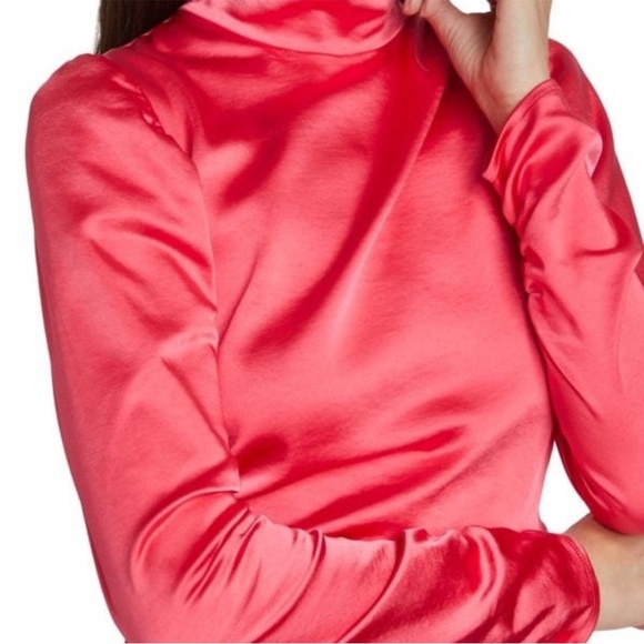 NWT A.L.C. Joss Ruched Dress Pink Size 6 Long Sleeve Mockneck High Neck - Picture 4 of 12